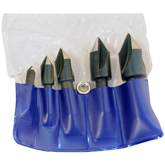 Chicago-Latrobe - 5 Piece, 1/4 to 3/4" Head Diam, 82° Included Angle, Single End Countersink Set - Apex Tool & Supply
