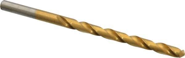 Chicago-Latrobe - #3 118° High Speed Steel Jobber Drill - TiN Finish, Right Hand Cut, Spiral Flute, Straight Shank, 3-3/4" OAL, Standard Point - Apex Tool & Supply