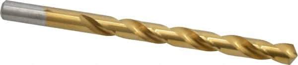 Chicago-Latrobe - 21/64" 118° High Speed Steel Jobber Drill - TiN Finish, Right Hand Cut, Spiral Flute, Straight Shank, 4-5/8" OAL, Standard Point - Apex Tool & Supply