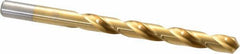 Chicago-Latrobe - 23/64" 118° High Speed Steel Jobber Drill - TiN Finish, Right Hand Cut, Spiral Flute, Straight Shank, 4-7/8" OAL, Standard Point - Apex Tool & Supply
