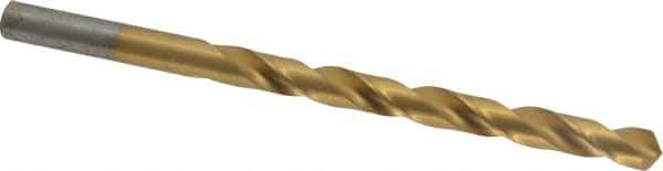 Chicago-Latrobe - Letter A 118° High Speed Steel Jobber Drill - TiN Finish, Right Hand Cut, Spiral Flute, Straight Shank, 3-7/8" OAL, Standard Point - Apex Tool & Supply
