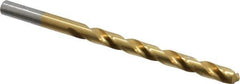 Chicago-Latrobe - Letter D 118° High Speed Steel Jobber Drill - TiN Finish, Right Hand Cut, Spiral Flute, Straight Shank, 4" OAL, Standard Point - Apex Tool & Supply