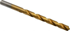 Chicago-Latrobe - Letter M 118° High Speed Steel Jobber Drill - TiN Finish, Right Hand Cut, Spiral Flute, Straight Shank, 4-3/8" OAL, Standard Point - Apex Tool & Supply