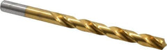Chicago-Latrobe - Letter O 118° High Speed Steel Jobber Drill - TiN Finish, Right Hand Cut, Spiral Flute, Straight Shank, 4-1/2" OAL, Standard Point - Apex Tool & Supply