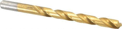 Chicago-Latrobe - Letter T 118° High Speed Steel Jobber Drill - TiN Finish, Right Hand Cut, Spiral Flute, Straight Shank, 4-7/8" OAL, Standard Point - Apex Tool & Supply