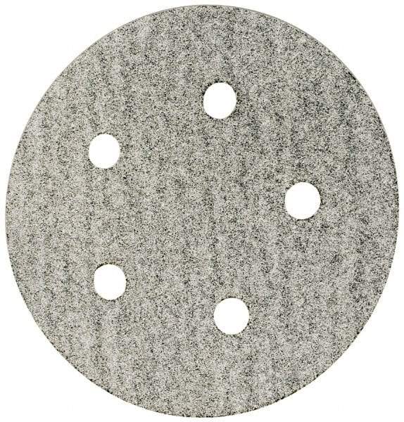 Made in USA - 5" Diam, 100 Grit, Silicon Carbide Hook & Loop Disc - Fine Grade, Coated, B Weight Paper Backing, - Apex Tool & Supply