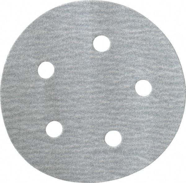 Made in USA - 5" Diam, 120 Grit, Silicon Carbide Hook & Loop Disc - Fine Grade, Coated, B Weight Paper Backing, - Apex Tool & Supply