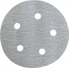 Made in USA - 5" Diam, 120 Grit, Silicon Carbide Hook & Loop Disc - Fine Grade, Coated, B Weight Paper Backing, - Apex Tool & Supply
