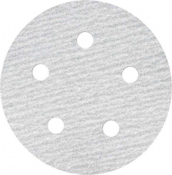 Made in USA - 5" Diam, 180 Grit, Silicon Carbide Hook & Loop Disc - Very Fine Grade, Coated, B Weight Paper Backing, - Apex Tool & Supply