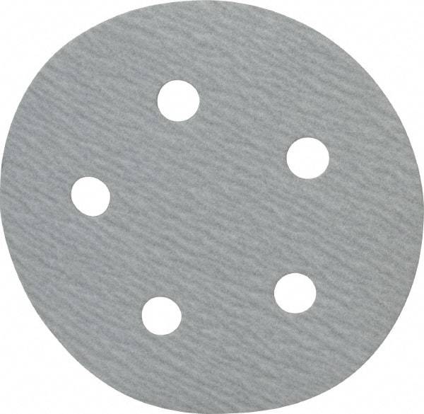Made in USA - 5" Diam, 220 Grit, Silicon Carbide Hook & Loop Disc - Very Fine Grade, Coated, B Weight Paper Backing, - Apex Tool & Supply
