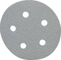 Made in USA - 5" Diam, 220 Grit, Silicon Carbide Hook & Loop Disc - Very Fine Grade, Coated, B Weight Paper Backing, - Apex Tool & Supply