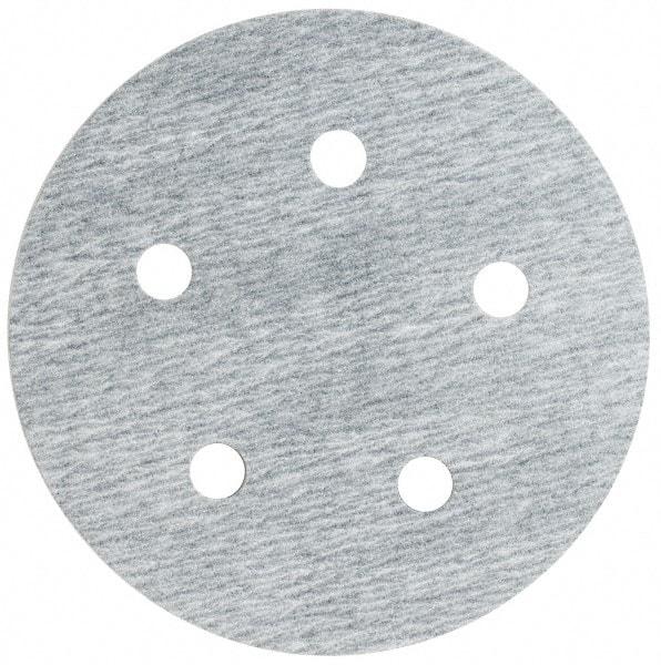 Made in USA - 5" Diam, 320 Grit, Silicon Carbide Hook & Loop Disc - Extra Fine Grade, Coated, B Weight Paper Backing, - Apex Tool & Supply