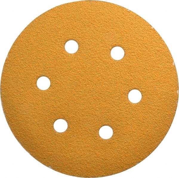 Made in USA - 6" Diam, 40 Grit, Aluminum Oxide Hook & Loop Disc - Coarse Grade, Coated, E Weight Paper Backing, - Apex Tool & Supply
