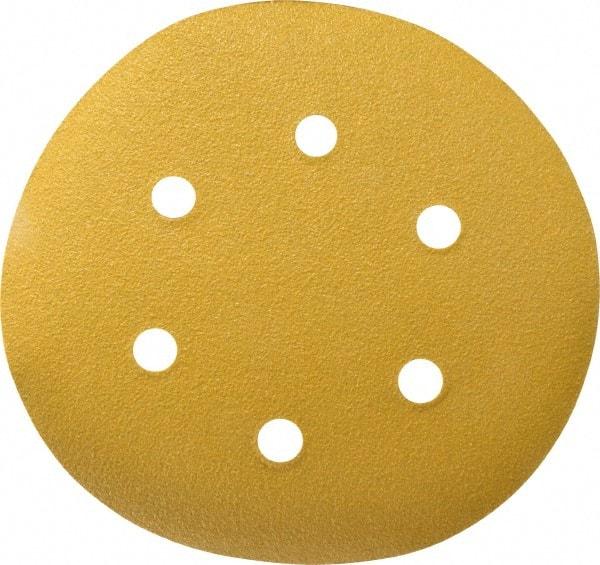 Made in USA - 6" Diam, 80 Grit, Aluminum Oxide Hook & Loop Disc - Medium Grade, Coated, C Weight Paper Backing, - Apex Tool & Supply
