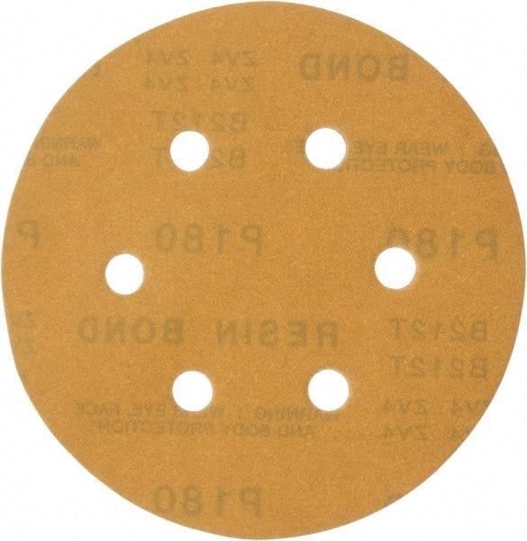 Made in USA - 6" Diam, 180 Grit, Aluminum Oxide Hook & Loop Disc - Very Fine Grade, Coated, C Weight Paper Backing, - Apex Tool & Supply