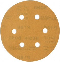 Made in USA - 6" Diam, 180 Grit, Aluminum Oxide Hook & Loop Disc - Very Fine Grade, Coated, C Weight Paper Backing, - Apex Tool & Supply