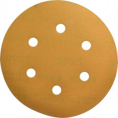 Made in USA - 6" Diam, 220 Grit, Aluminum Oxide Hook & Loop Disc - Very Fine Grade, Coated, C Weight Paper Backing, - Apex Tool & Supply