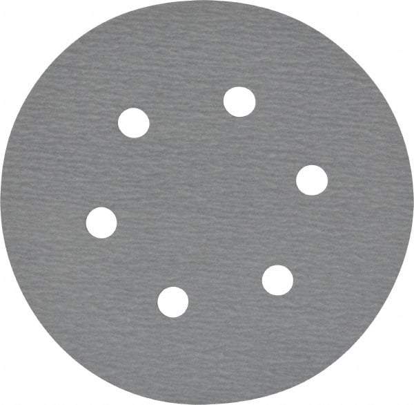 Made in USA - 6" Diam, 320 Grit, Silicon Carbide Hook & Loop Disc - Extra Fine Grade, Coated, B Weight Paper Backing, - Apex Tool & Supply