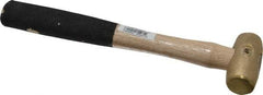 American Hammer - 1/2 Lb Head 1" Face Brass Head Hammer - 10" OAL, Wood Handle - Apex Tool & Supply