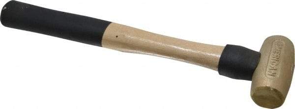 American Hammer - 1-1/2 Lb Head 1-3/8" Face Brass Head Hammer - 12" OAL, Wood Handle - Apex Tool & Supply