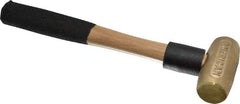American Hammer - 1 Lb Head 1-1/8" Face Brass Head Hammer - 12" OAL, Wood Handle - Apex Tool & Supply