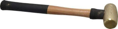 American Hammer - 3 Lb Head 1-1/2" Face Brass Head Hammer - 15" OAL, Wood Handle - Apex Tool & Supply