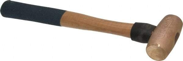 American Hammer - 2 Lb Head 1-3/8" Face Bronze Nonmarring Hammer - 13" OAL, Wood Handle - Apex Tool & Supply