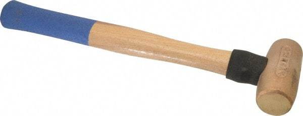 American Hammer - 3 Lb Head 1-1/2" Face Bronze Nonmarring Hammer - 15" OAL, Wood Handle - Apex Tool & Supply