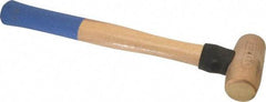 American Hammer - 3 Lb Head 1-1/2" Face Bronze Nonmarring Hammer - 15" OAL, Wood Handle - Apex Tool & Supply