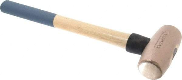 American Hammer - 5 Lb Head 1-3/4" Face Bronze Nonmarring Hammer - 16" OAL, Wood Handle - Apex Tool & Supply