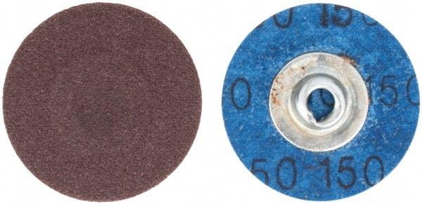 Tru-Maxx - 1-1/2" Disc Diam, 150 Grit, Aluminum Oxide Quick Change Disc - Type S Attaching System, Coated, Brown, Very Fine Grade, 30,000 RPM - Apex Tool & Supply