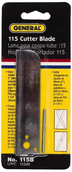 General - Cutter Replacement Cutting Blade - Use with General Tool 115, Cuts PVC, ABS and PE tubing - Apex Tool & Supply