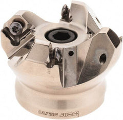 Iscar - 2" Cut Diam, 3/4" Arbor Hole, 0.138" Max Depth of Cut, 45° Indexable Chamfer & Angle Face Mill - 4 Inserts, ONHU 0505\xB6OXMT 0507\xB6S845 SN.U 1305 Insert, Right Hand Cut, 4 Flutes, Series Helido - Apex Tool & Supply