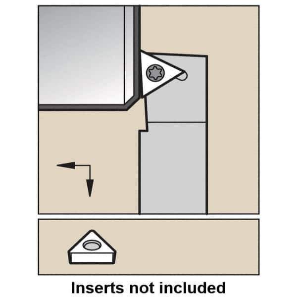 Kennametal - STJC, Left Hand Cut, -3° Lead Angle, 12mm Shank Height x 12mm Shank Width, Neutral Rake Indexable Turning Toolholder - 150mm OAL, TC..1102.. Insert Compatibility, Series Screw-On - Apex Tool & Supply