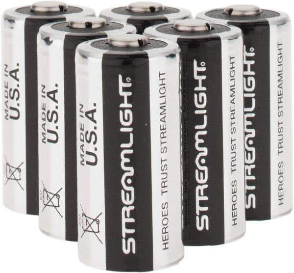 Streamlight - Size CR123A, Lithium, 6 Pack, Standard Battery - 3 Volts - Apex Tool & Supply