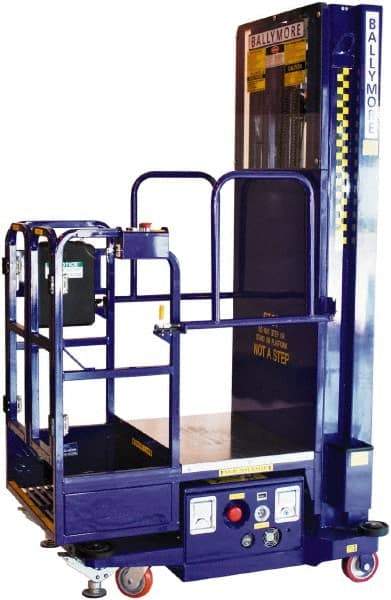 Ballymore - 650 Lb Capacity, 186" Lift Height, Battery Operated Power Stocker Lift - 186" Lift Height, Battery Operated - Apex Tool & Supply