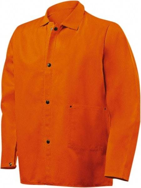 Steiner - Size M Welding & Flame Resistant/Retardant Jacket - Orange, Cotton, Snaps Closure, 40 to 42" Chest - Apex Tool & Supply