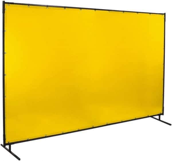 Steiner - 10 Ft. Wide x 6 Ft. High x 3/4 Inch Thick, 14 mil Thick Transparent Vinyl Portable Welding Screen Kit - Yellow - Apex Tool & Supply