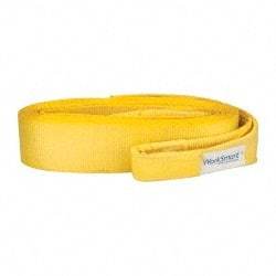 Value Collection - 30' Long x 4" Wide, 35,000 Lb Basket Capacity, 1 Ply, Polyester Web Sling - Yellow - Apex Tool & Supply