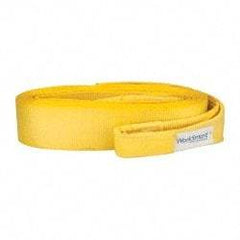 Value Collection - 30' Long x 4" Wide, 35,000 Lb Basket Capacity, 1 Ply, Polyester Web Sling - Yellow - Apex Tool & Supply
