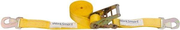 Value Collection - 27' Long x 2" Wide, 3,300 Lb Basket Capacity, 1,600 Lb Vertical Capacity, 1 Ply, Polyester Web Sling - Yellow - Apex Tool & Supply