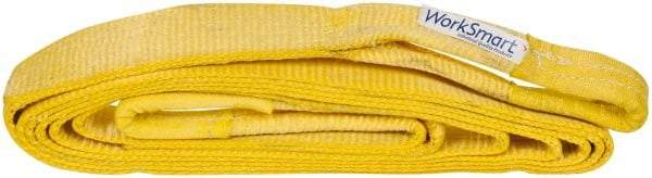 Value Collection - 20' Long x 3" Wide, 27,000 Lb Basket Capacity, 1 Ply, Polyester Web Sling - Yellow - Apex Tool & Supply