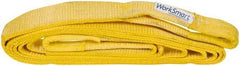 Value Collection - 20' Long x 3" Wide, 27,000 Lb Basket Capacity, 1 Ply, Polyester Web Sling - Yellow - Apex Tool & Supply