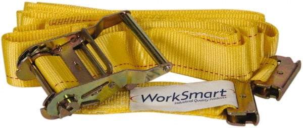 Value Collection - 20' Long x 2" Wide, 1 Ply, Polyester Web Sling - Yellow - Apex Tool & Supply