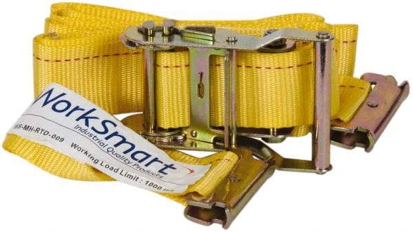 Value Collection - 12' Long x 2" Wide, 1 Ply, Polyester Web Sling - Yellow - Apex Tool & Supply