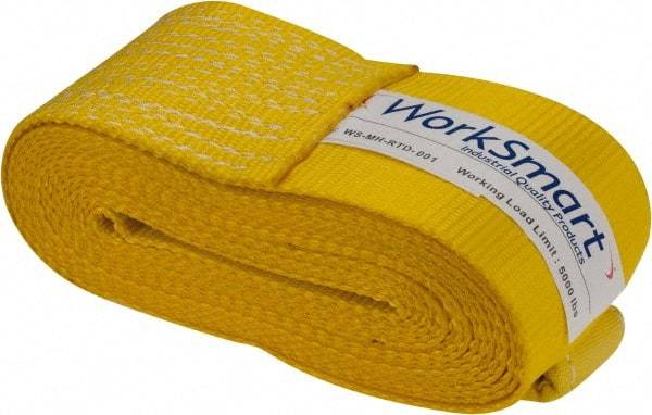 Value Collection - 27' Long x 4" Wide, 1 Ply, Polyester Web Sling - Yellow - Apex Tool & Supply