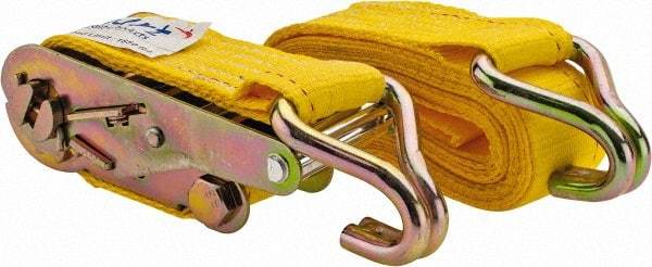 Value Collection - 15' Long x 2" Wide, 1,650 Lb Basket Capacity, 1 Ply, Polyester Web Sling - Yellow - Apex Tool & Supply