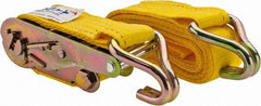 Value Collection - 15' Long x 2" Wide, 1,650 Lb Basket Capacity, 1 Ply, Polyester Web Sling - Yellow - Apex Tool & Supply