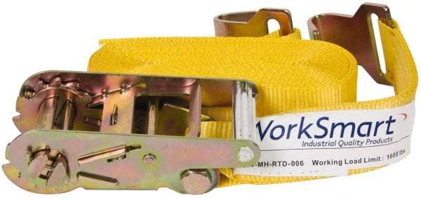 Value Collection - 27' Long x 2" Wide, 3,300 Lb Basket Capacity, 1,600 Lb Vertical Capacity, 1 Ply, Polyester Web Sling - Yellow - Apex Tool & Supply