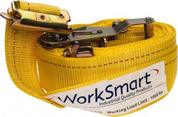 Value Collection - 16' Long x 2" Wide, 1 Ply, Polyester Web Sling - Yellow - Apex Tool & Supply